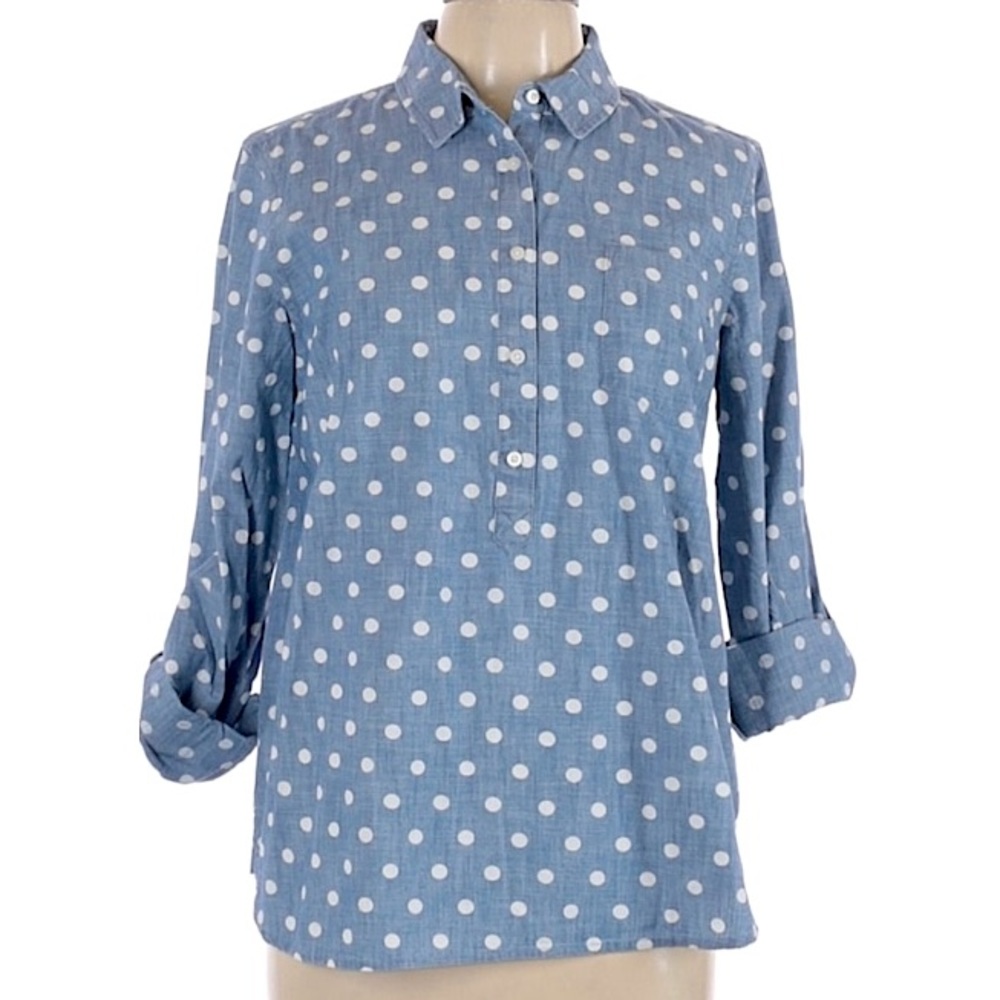 Tommy Hilfiger Roll-up-sleeve Polka-dotted Tunic